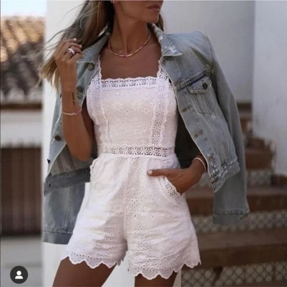 Charo Ruiz Pants - Charo Ruiz White Zuma Jumpsuit Romper - Small NWT